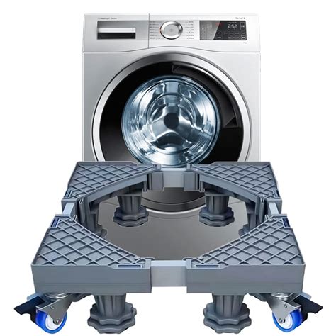 Buy Adjustable Washing Machine Stand with 4 Locking Refrigerator Wheels ...