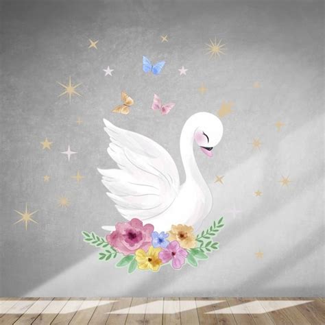 Swan Wall Sticker - Etsy