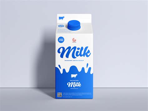 Free Packaging Milk Carton Mockup - Graphic Google - Tasty Graphic ...