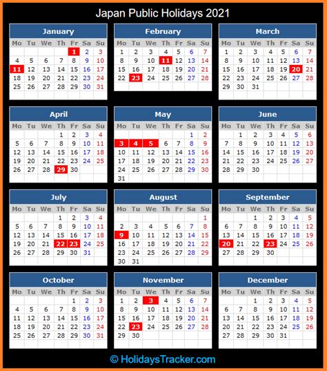 Japan Public Holidays 2021 – Holidays Tracker