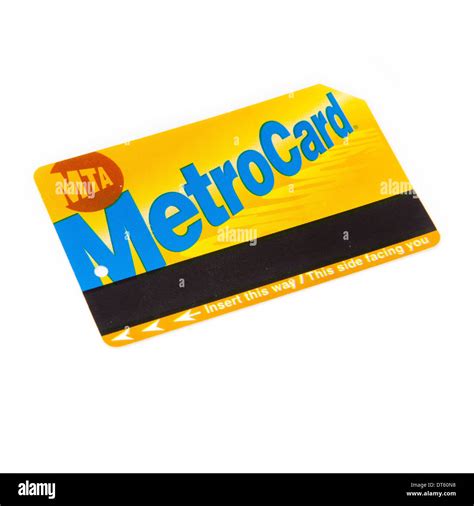 New York MTA MetroCard subway ticket isolated on a white studio Stock ...