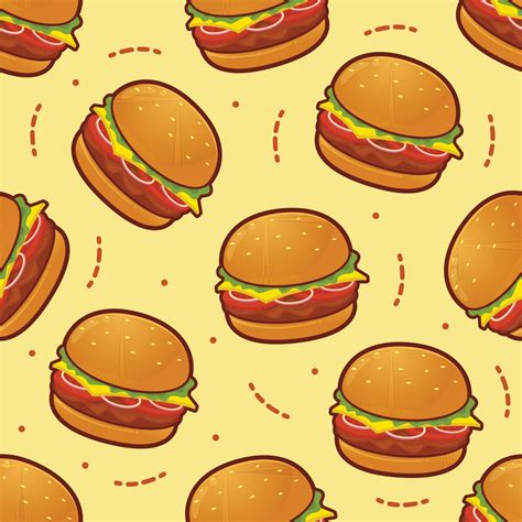 Burger seamless pattern background vector illustration 1993200 Vector ...