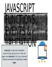 JavaScript Functions: Working with Functions, Events & Validation ...