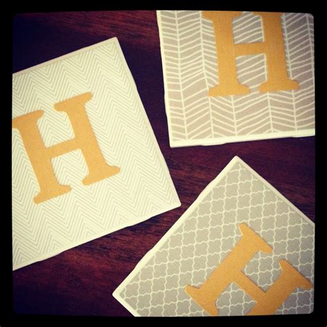 shoestring sophistication: DIY Monogram Coasters