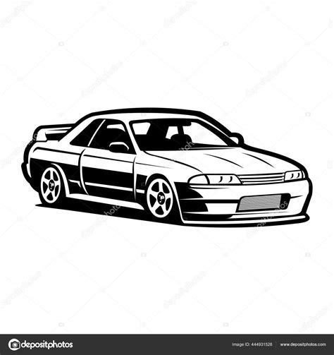 Japanese Sport Car Vector Side View Isolated White Background Stock ...