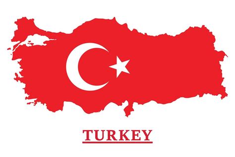 Turkey National Flag Map Design, Illustration Of Turkey Country Flag ...