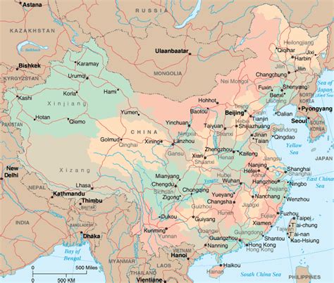 Map Of China With Major Cities And Rivers - Campus Map