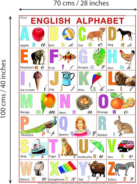 Alphabets Chart – Large Vibrant Color Chart Of Alphabets, 51% OFF