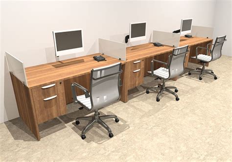 Three Person Divider Modern Office Workstation Desk Set, #OT-SUL-SP25 ...