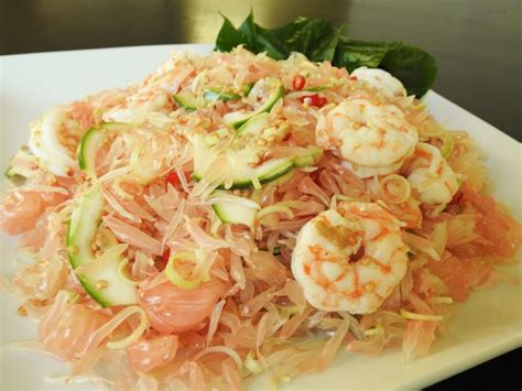 Pomelo Thai Herb Salad with Shrimp - Healthy Thai Recipes