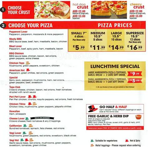 Tops Pizza Menu, Menu for Tops Pizza, Harrow, London - Zomato UK