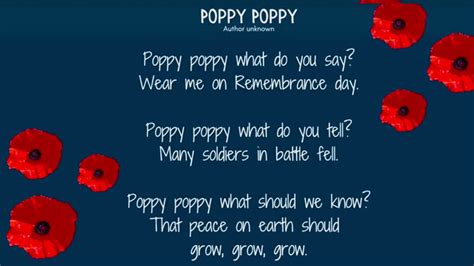 Remembrance Day poem | Poppy Poppy | short poem 🥀 #remembrancedaypoems ...