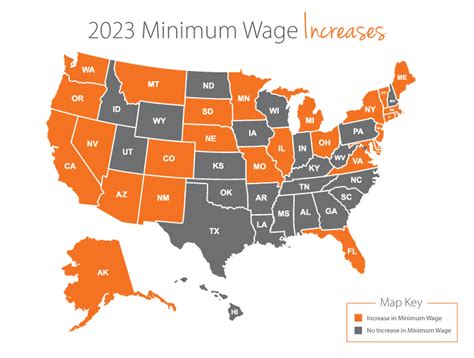 U.S. map of all states highlighted who will have increases to the state ...