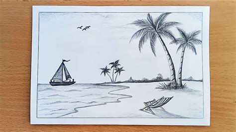 Discover 73+ pencil sketch of sea - seven.edu.vn