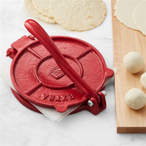 Cast Iron Tortilla Press, Red | Williams Sonoma AU