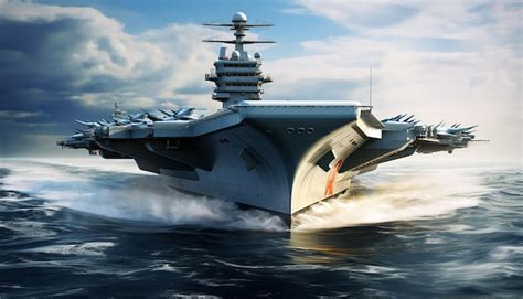 Premium AI Image | Carrier based aircraft launches and takes off