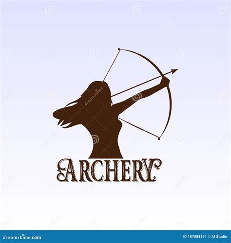 Woman Bow Archery Silhouette Sport Club Logo Design Vector ...