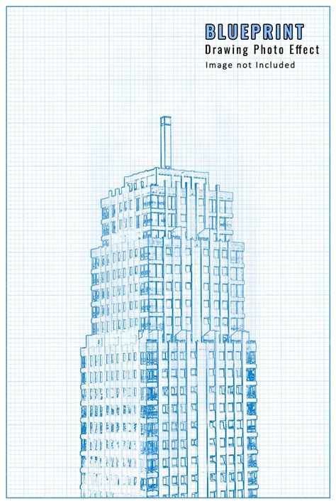 Premium PSD | Architecture blueprint sketch drawing photo effect