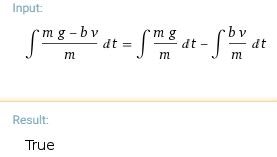 integration - Calculating Velocity of the Free Fall Motion with Air ...