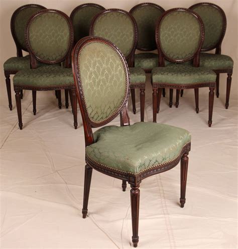 Set of Eight French Louis XVI Style Rope Carved Dining Chairs For Sale ...