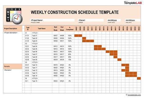 Architectural And Construction Project Plan And Schedule Template For ...