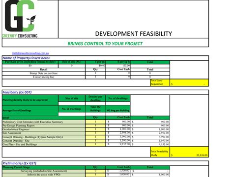 Development Feasibility Study Template