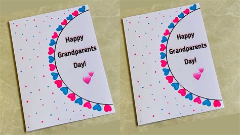 White paper Grandparents Day Cardwithout glue & scissors | Easy ...