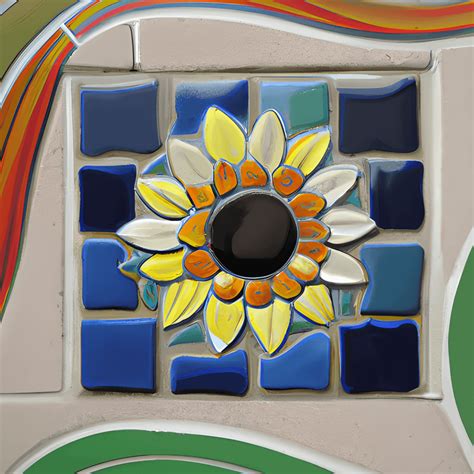 Sunflower Mosaic Tile · Creative Fabrica