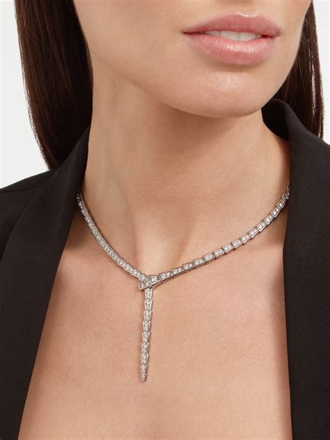 Serpenti Viper White gold Necklace 351090 | Bvlgari