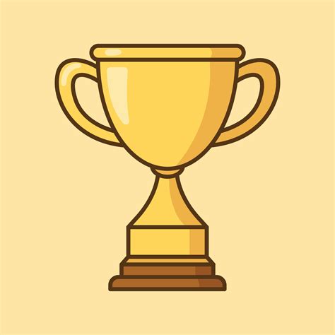 Golden trophy cartoon icon vector illustration. First place champion ...