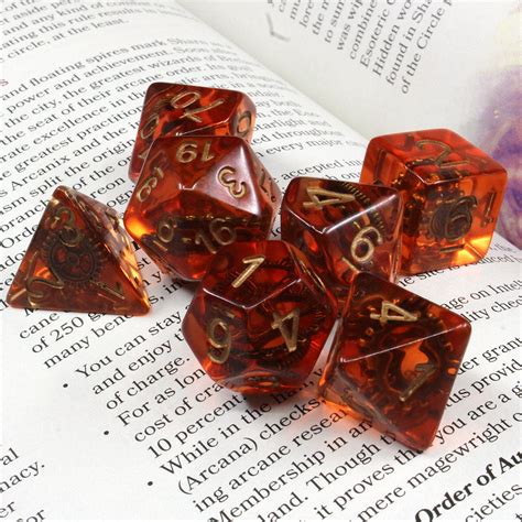 Gears of Fate - RPG Dice Set with Gearwheel Inclusion – Awesome Dice