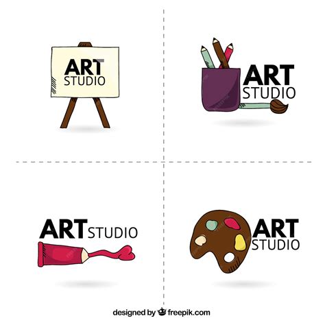 Free Vector | Art studio logo