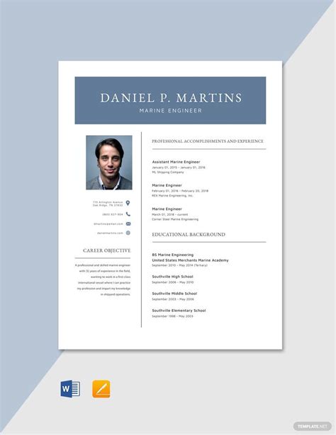 Marine Engineering Resume in Word - Download | Template.net