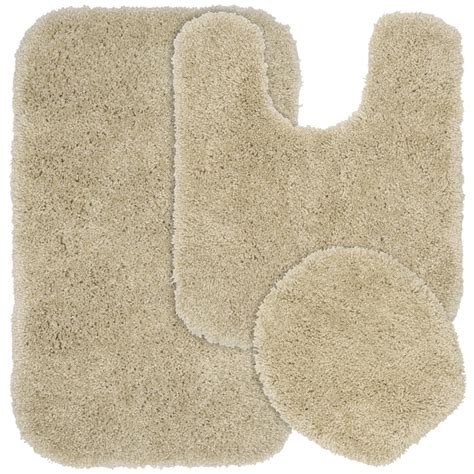 Garland Rug Serendipity Spa Shag Soft & Plush Linen 3 Piece Bathroom ...