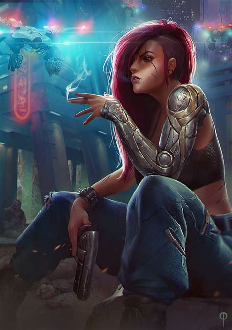 Digital Art by Callergi | Art and Design | Cyberpunk girl, Cyberpunk ...