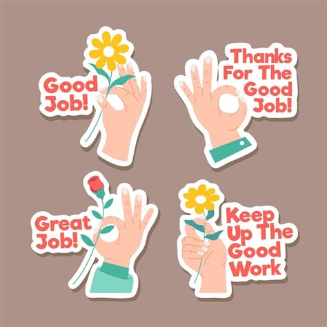 Free Vector | Great job sticker collection