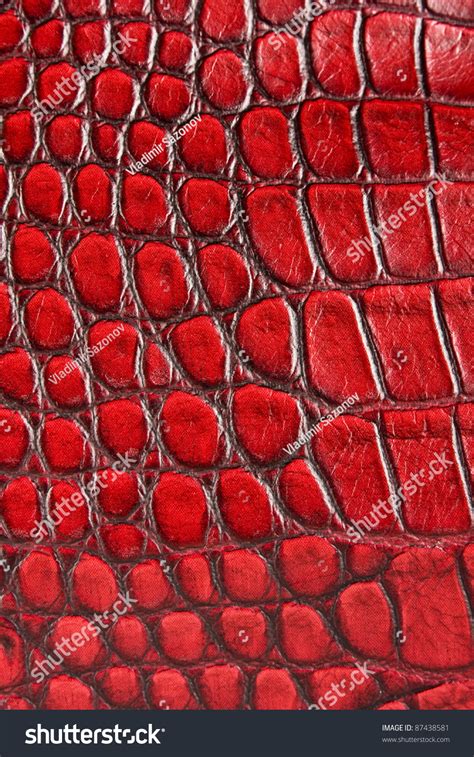 Red Crocodile Leather Texture Stock Photo 87438581 : Shutterstock