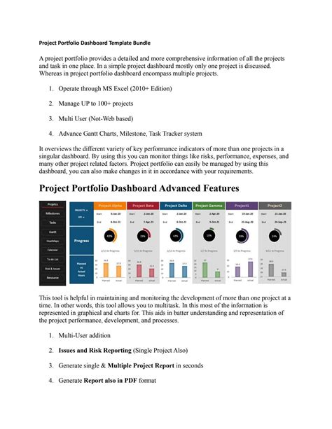 Project Portfolio Dashboard Management by Excelonist - Issuu