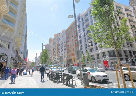 Gran Via Shopping Street Madrid Spain Editorial Image - Image of europe ...