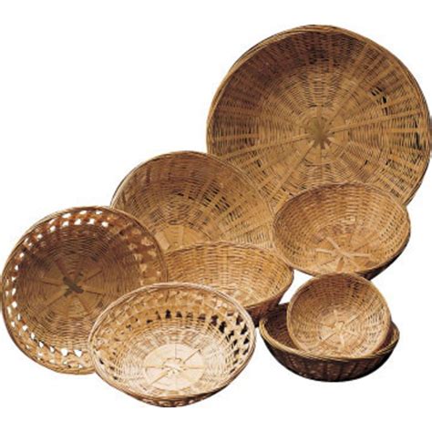 12 x 4 Round Bamboo Basket Closed Weave | Bamboo basket, Round basket ...