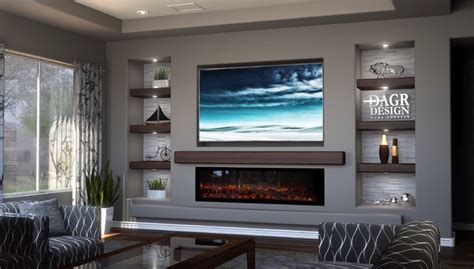 DAGR Design Media Wall _ Calm -TV above Linear Fireplace - Classique ...