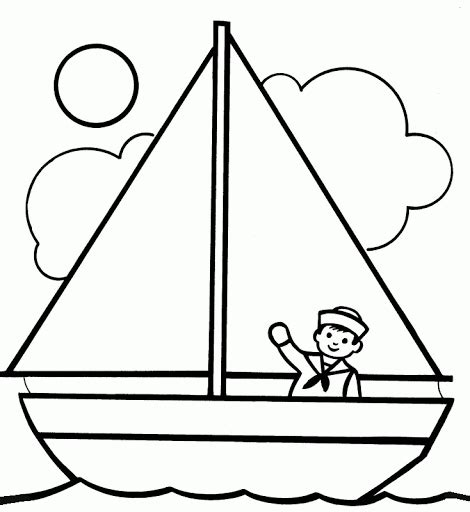 Coloring Pages | Free Simple Boat Coloring Pages