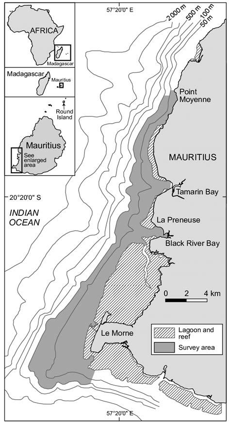 The study area, extending to the 100 m isobath, on the south-west coast ...