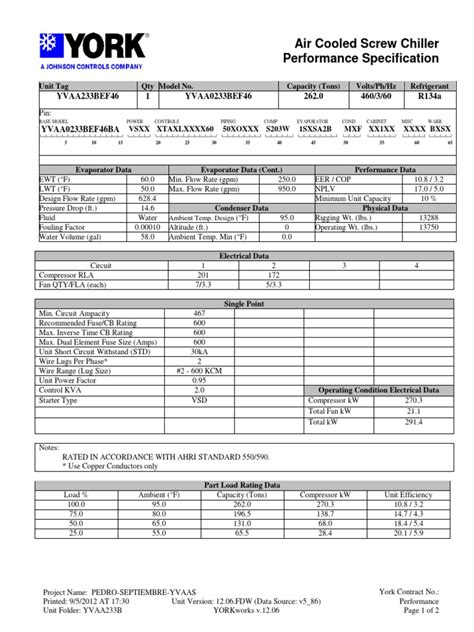 Chiller 252 TR | PDF | Building Engineering | Electrical Engineering