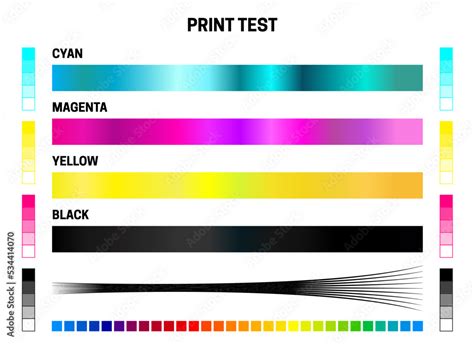 Vetor de Print Test CMYK Calibration Illustration with Color Test for ...