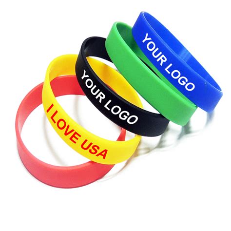 12 Colors Silicone Custom Wristbands