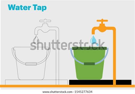 Flat Design Line Drawings Water Tap Stock Vector (Royalty Free ...