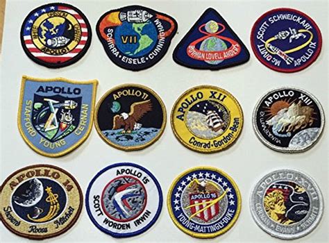 NASA Apollo Mission Patch Set Apollo 1,7,8,9,10,11,12,13,14,15,16,17 ...