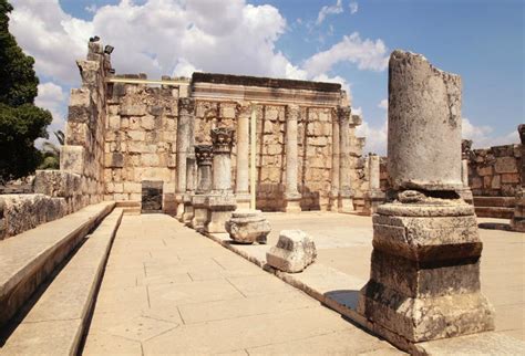 Ruins of Ancient Synagogue in Capernaum, Israel. Stock Image - Image of ...