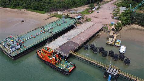 Coal Terminal Loading Barge at Port Stock Photo - Image of barge ...